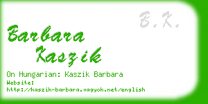 barbara kaszik business card